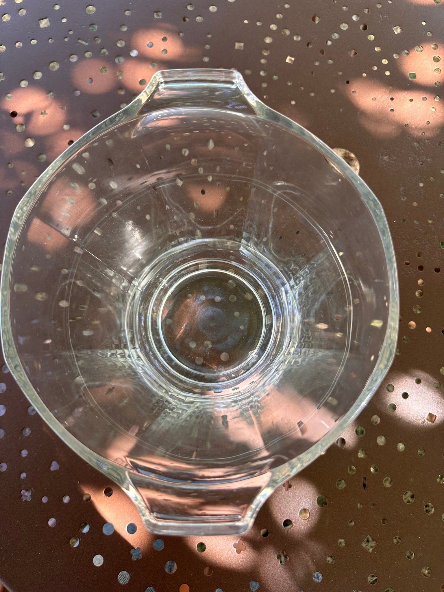 Rafraîchissoir / Seau à Champagne Vintage en Verre Moulé Art Déco