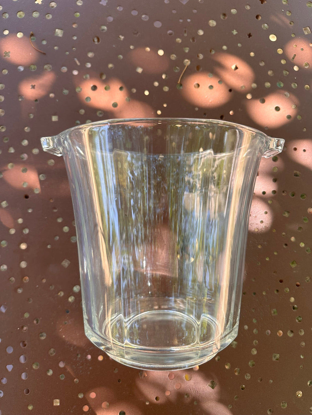 Rafraîchissoir / Seau à Champagne Vintage en Verre Moulé Art Déco