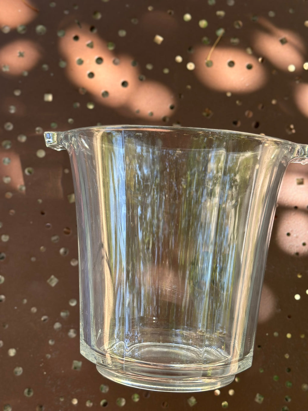 Rafraîchissoir / Seau à Champagne Vintage en Verre Moulé Art Déco