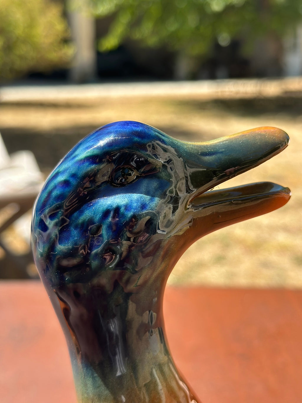 Pichet Canard en Barbotine Ancienne Saint-Clément | Broc Céramique Émaillée Multicolore