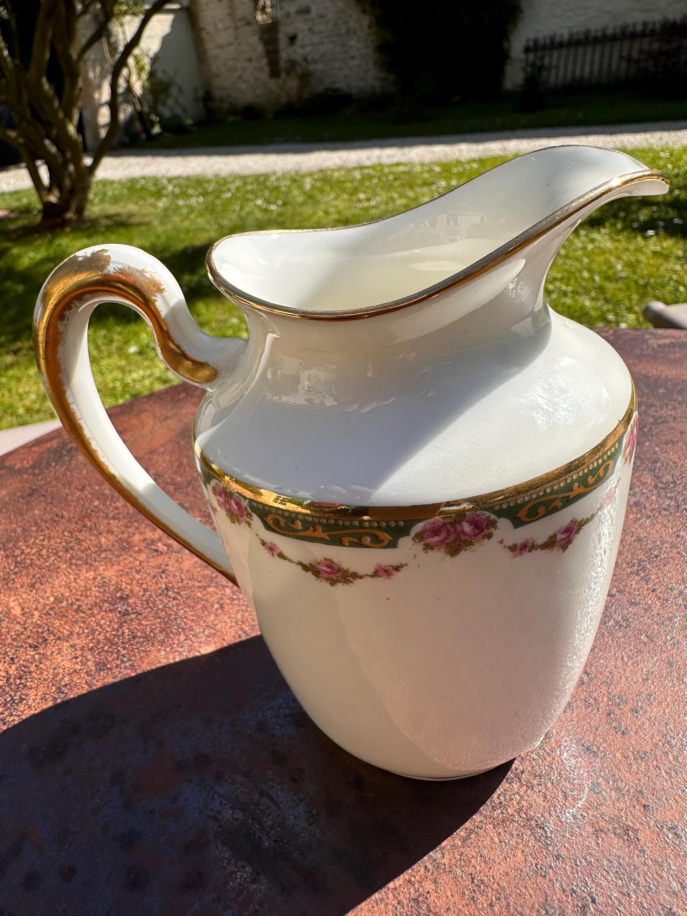 Service Café & Thé Porcelaine de Limoges Paul Pastaud | Décor Roses & Or (3 Pièces)