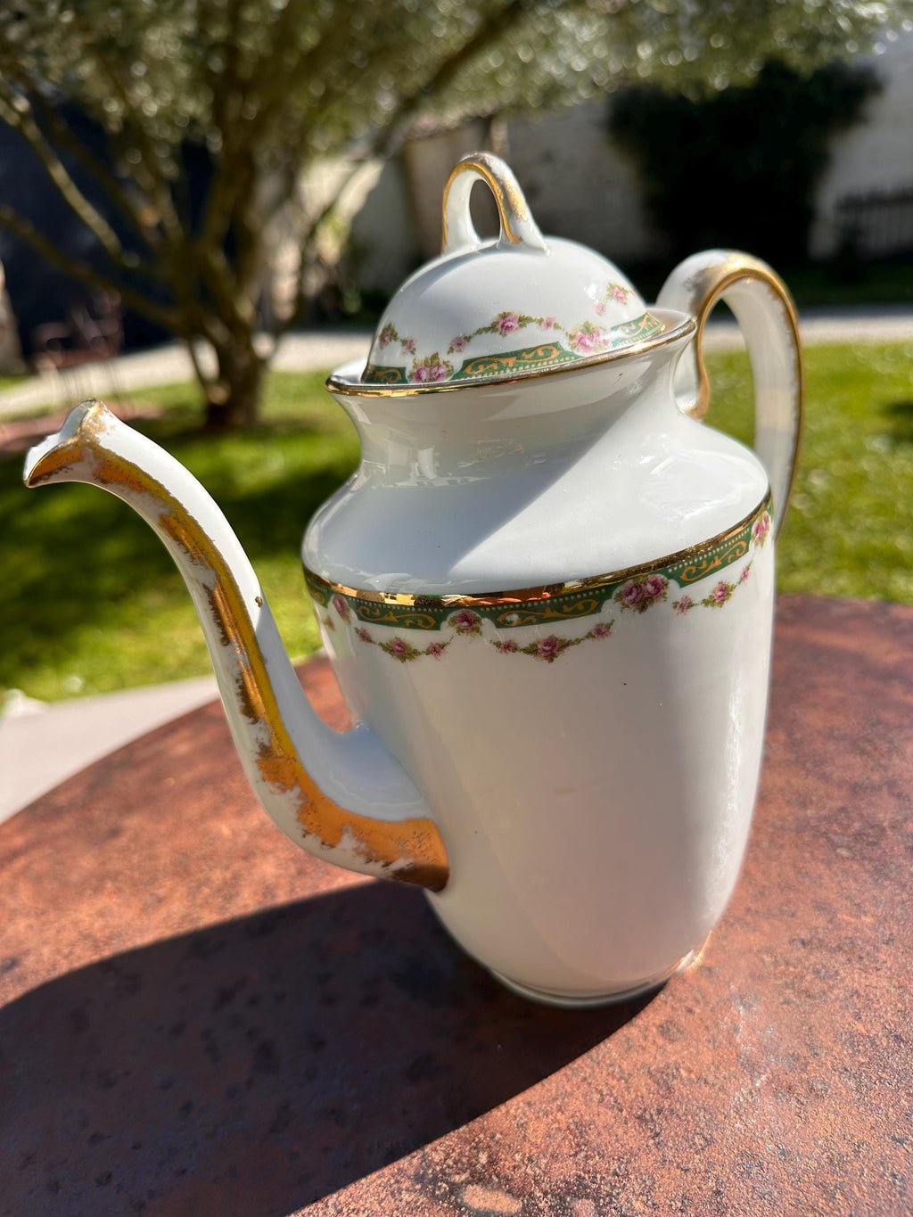 Service Café & Thé Porcelaine de Limoges Paul Pastaud | Décor Roses & Or (3 Pièces)