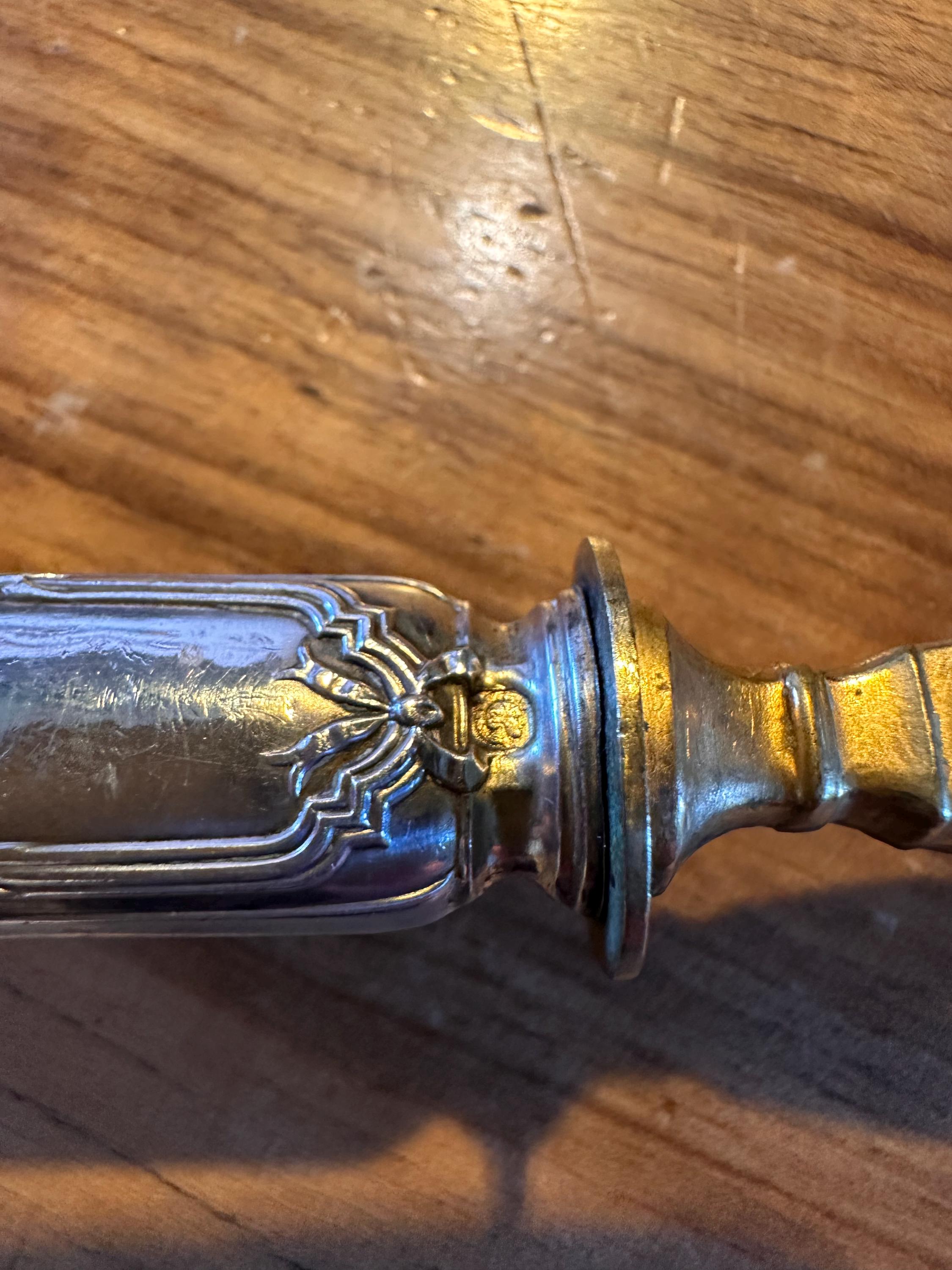 Pelle à glace ancienne en argent et vermeil Hénin & Cie – Style Louis XVI