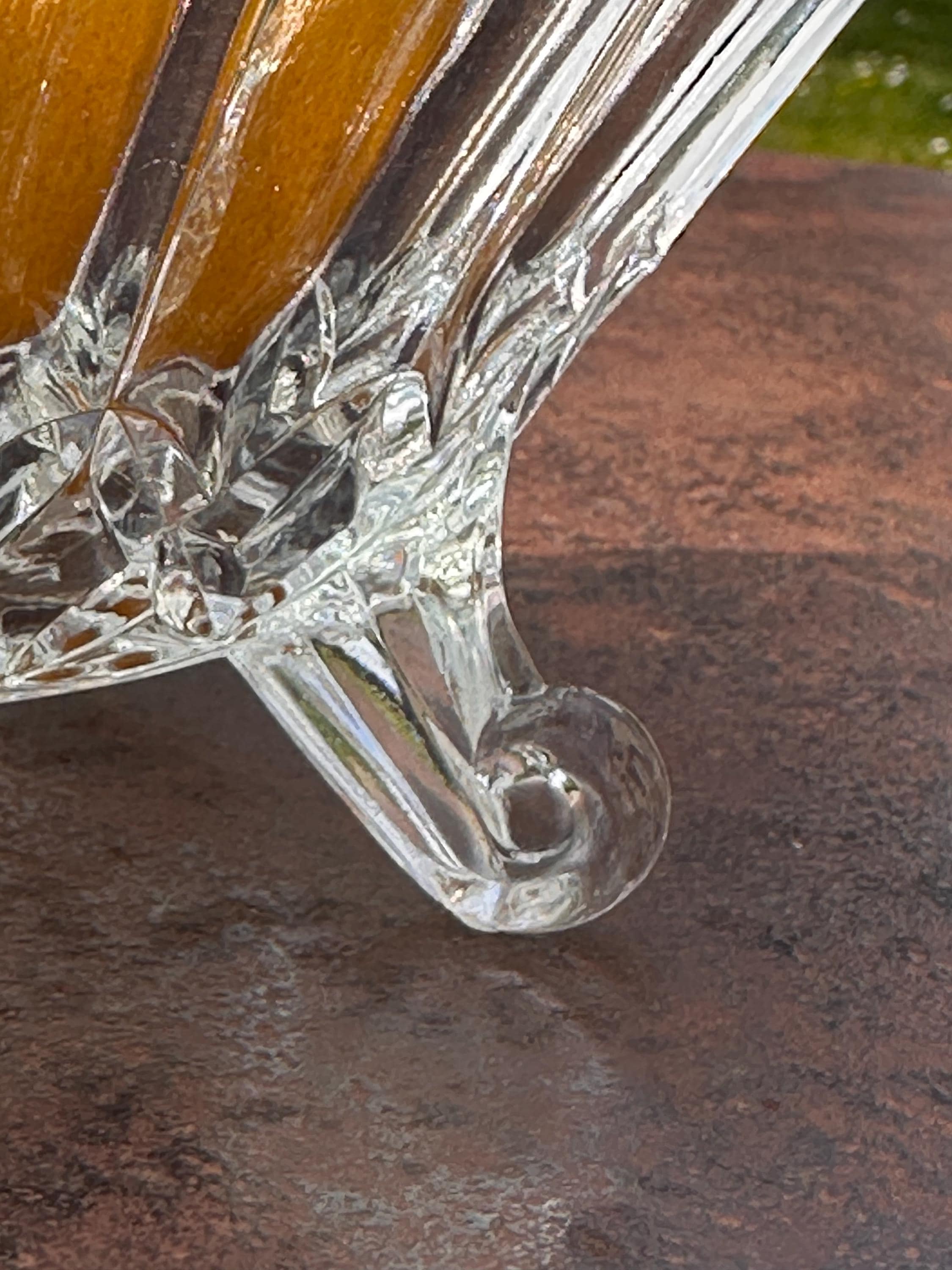 Coupe à fruits tripode en verre vintage – Design rétro