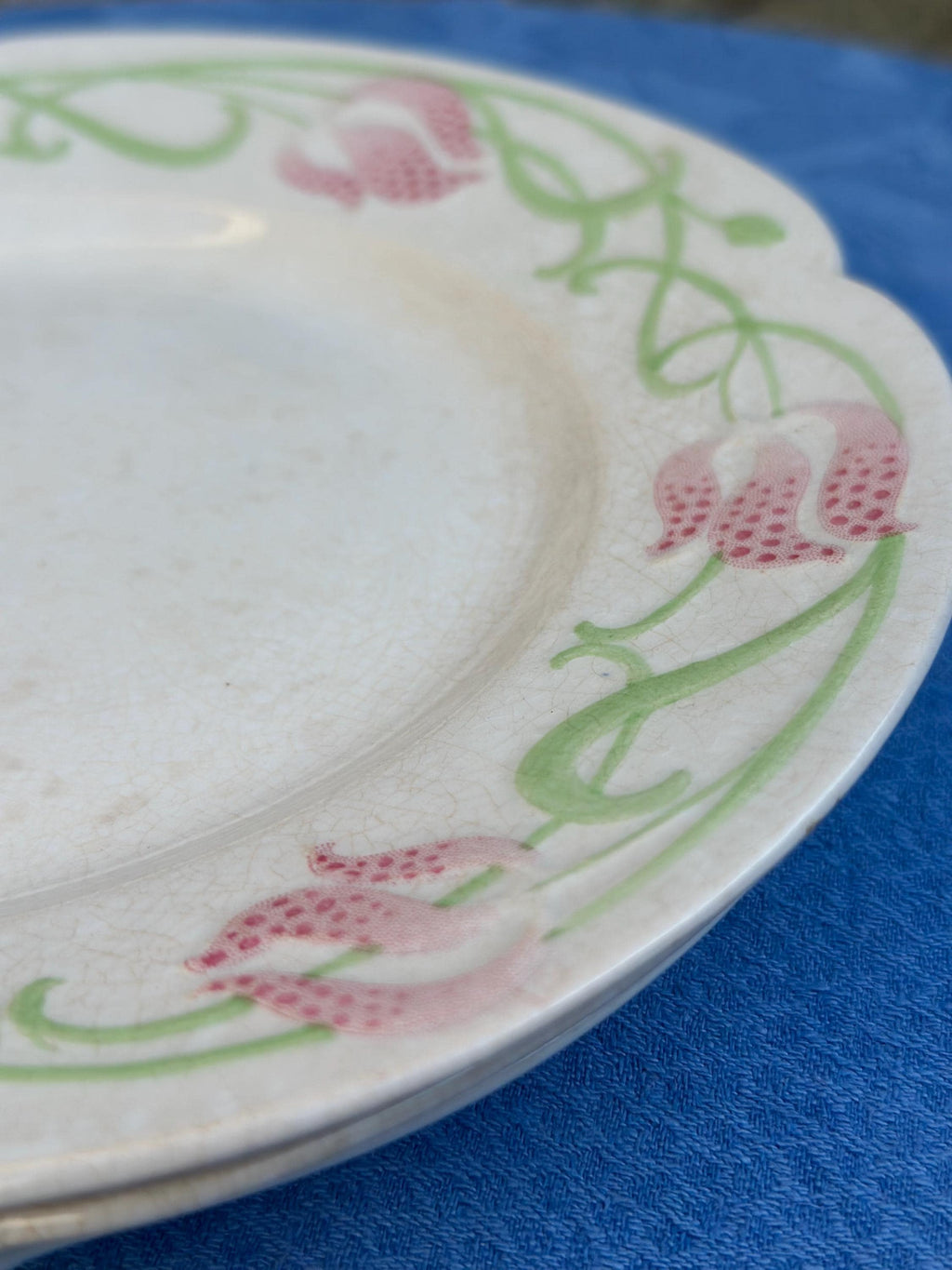 Lot de 3 Assiettes Sarreguemines "Tircis" – Faïence U&C Art Nouveau
