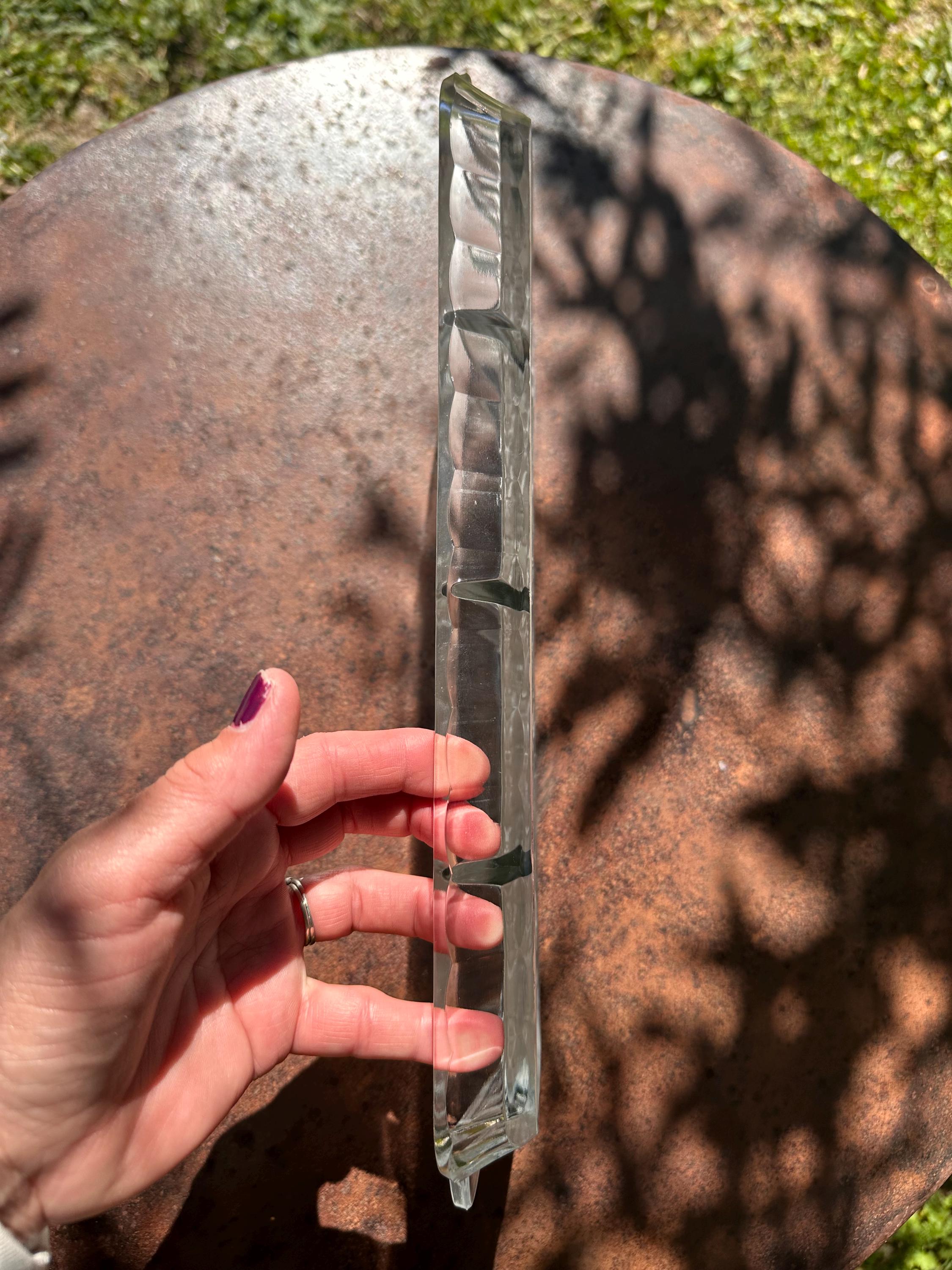 Molded glass divided dish by Portieux – Art Deco style
