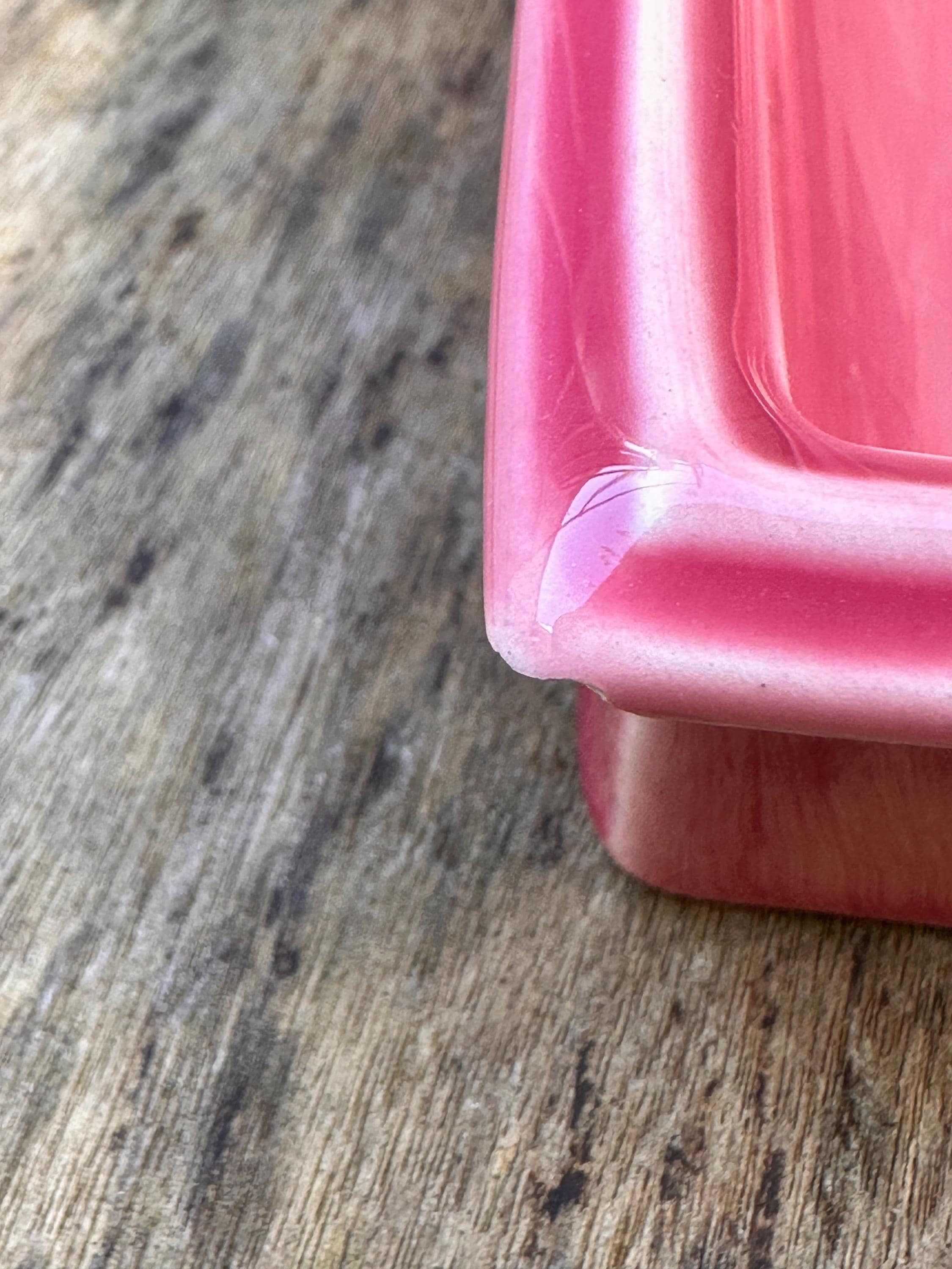 Service apéritif vintage Anthéor – Céramique géométrique rose et prune