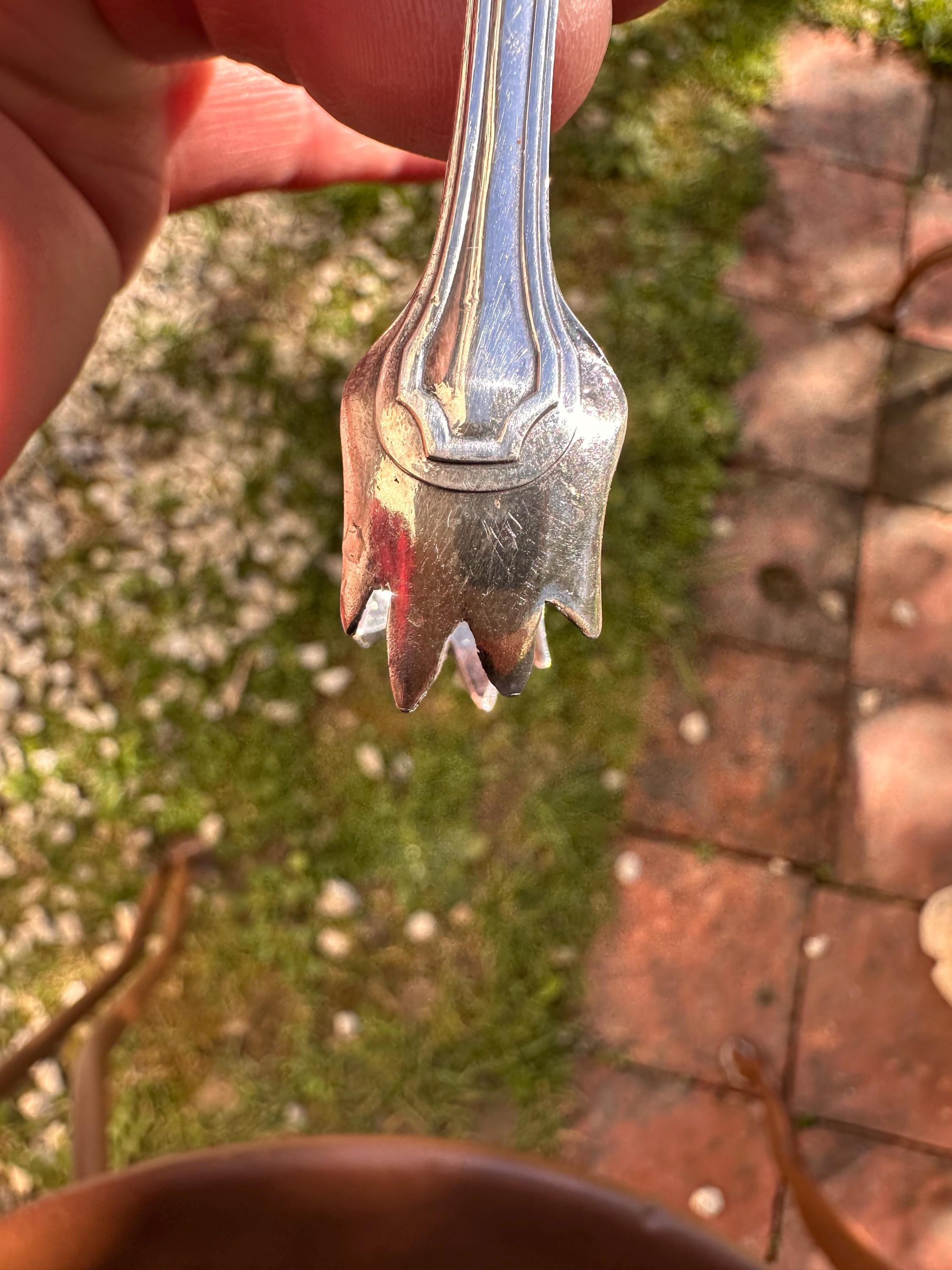 Pince à sucre en métal argenté Gundart – Style rétro