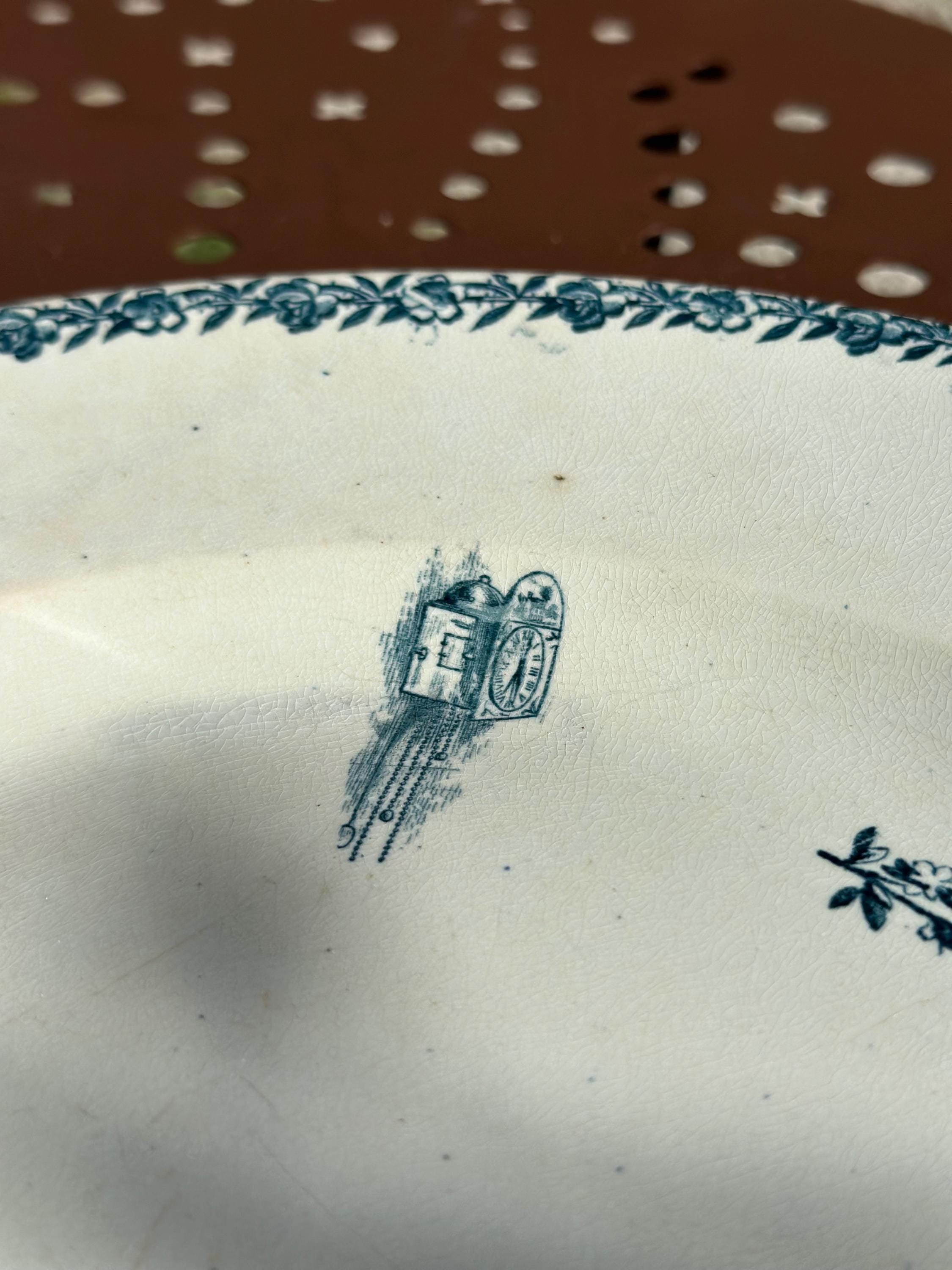 Grand plat de service ancien Pexonne – Faïence de Lorraine XIXème