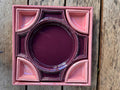 Service apéritif vintage Anthéor – Céramique géométrique rose et prune