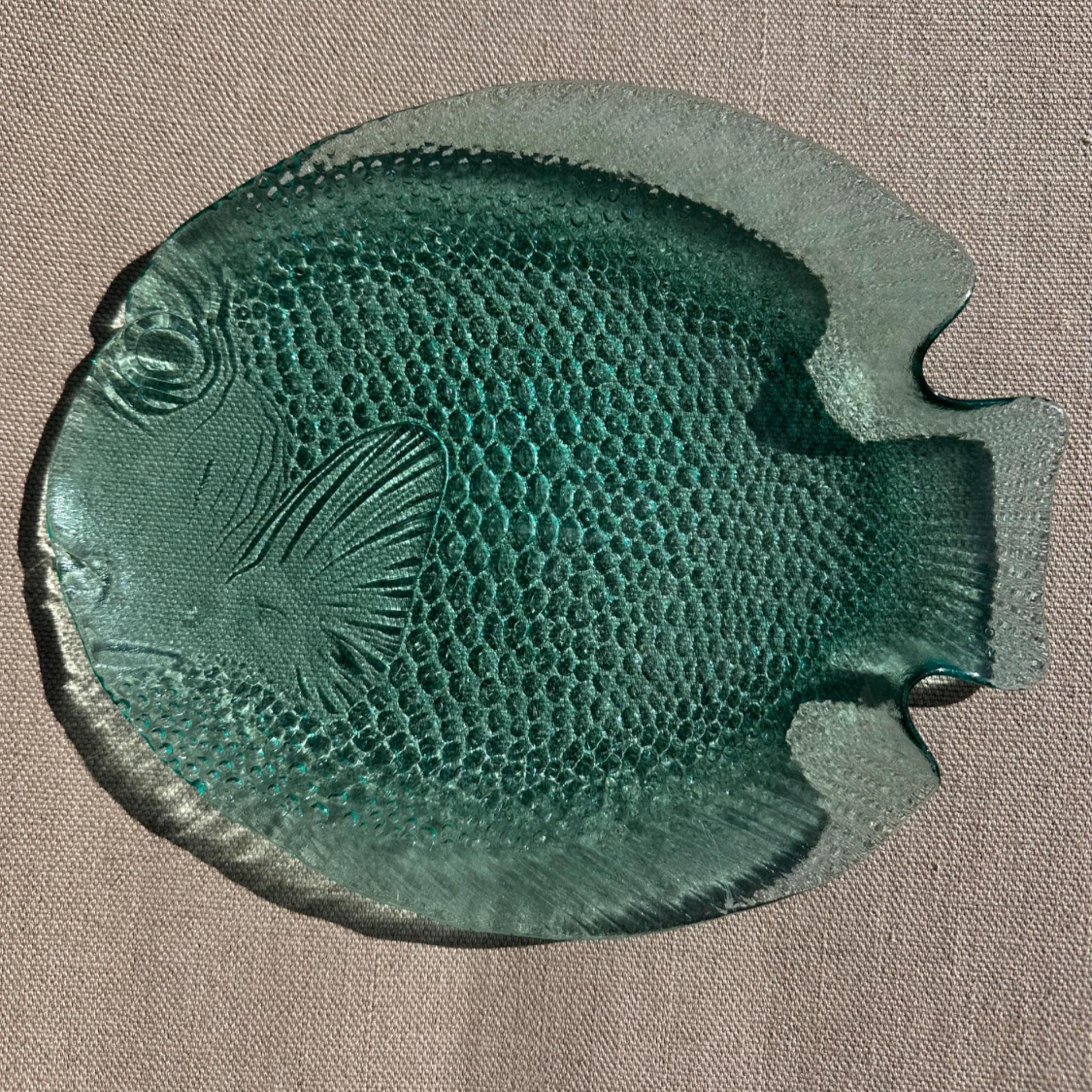 Vintage Arcoroc Fish Platter - Codec France Clear Pressed Glass – Large 70s "Fish" Serving Dish – Retro Tableware