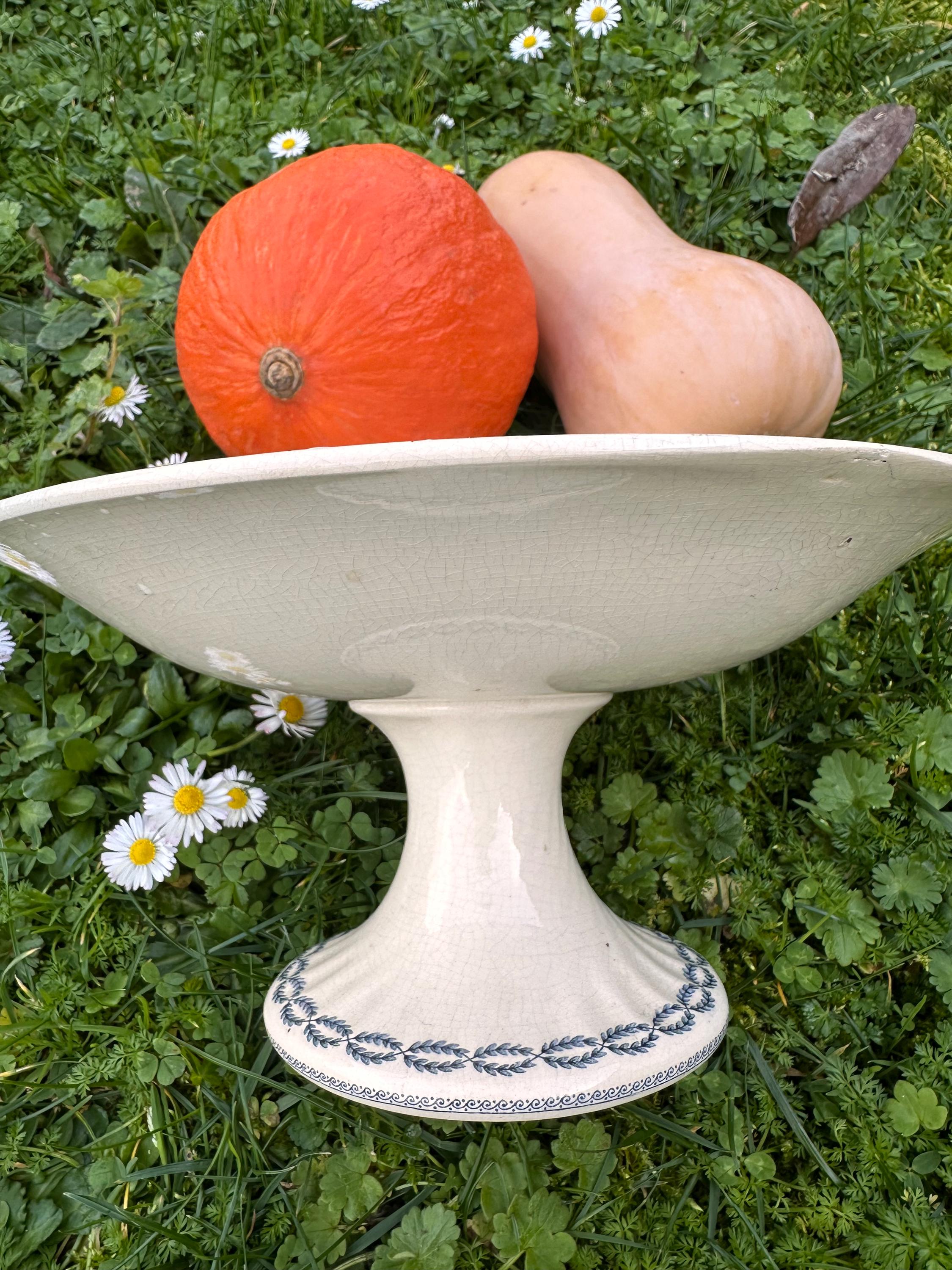 Antique Sarreguemines earthenware compote dish – Nobilis model