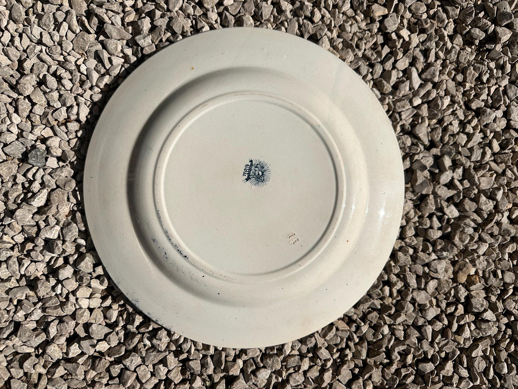 Grand plat de service ancien Pexonne – Faïence de Lorraine XIXème
