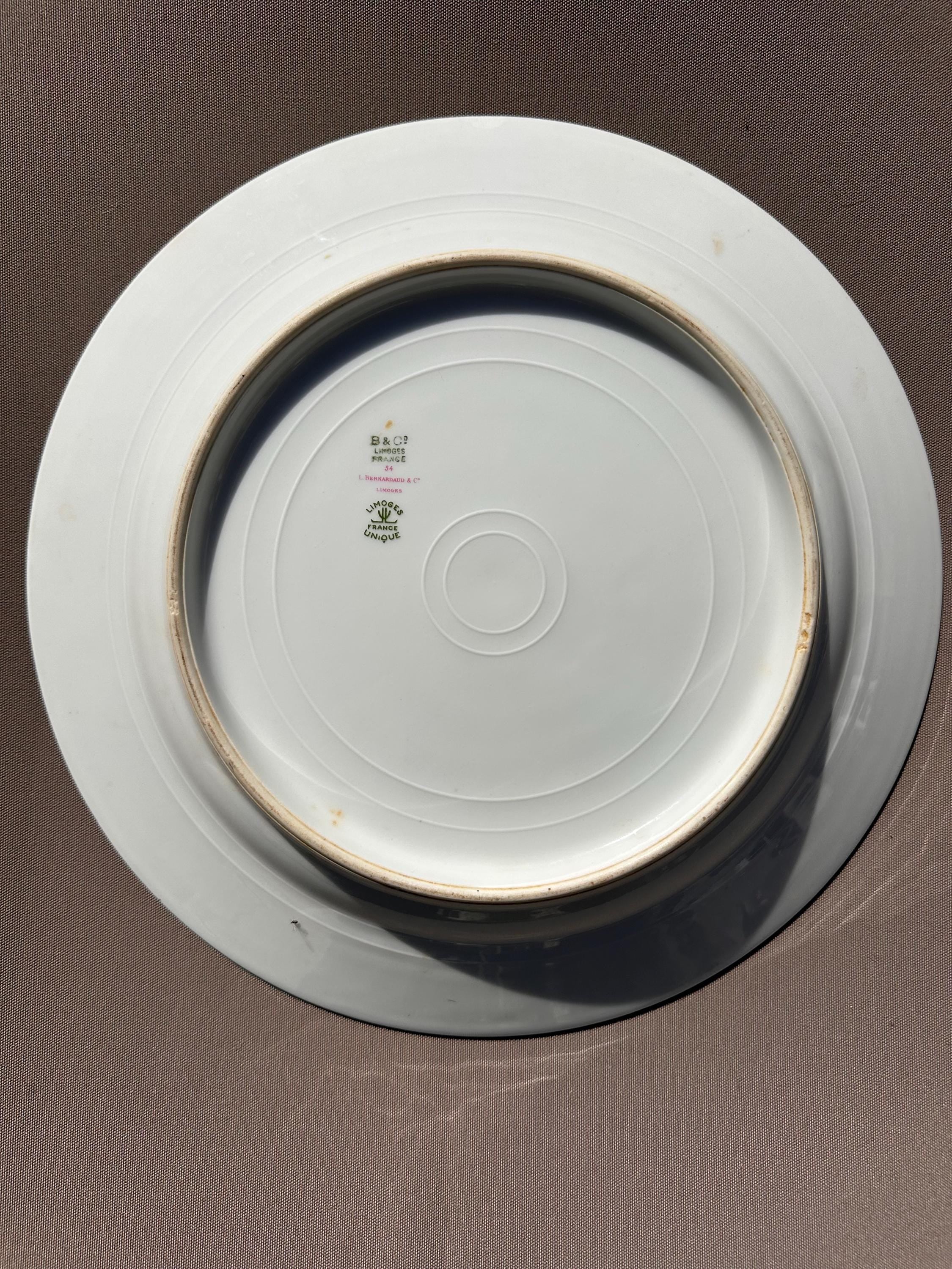Large Bernardaud Limoges soup plate – Antique porcelain