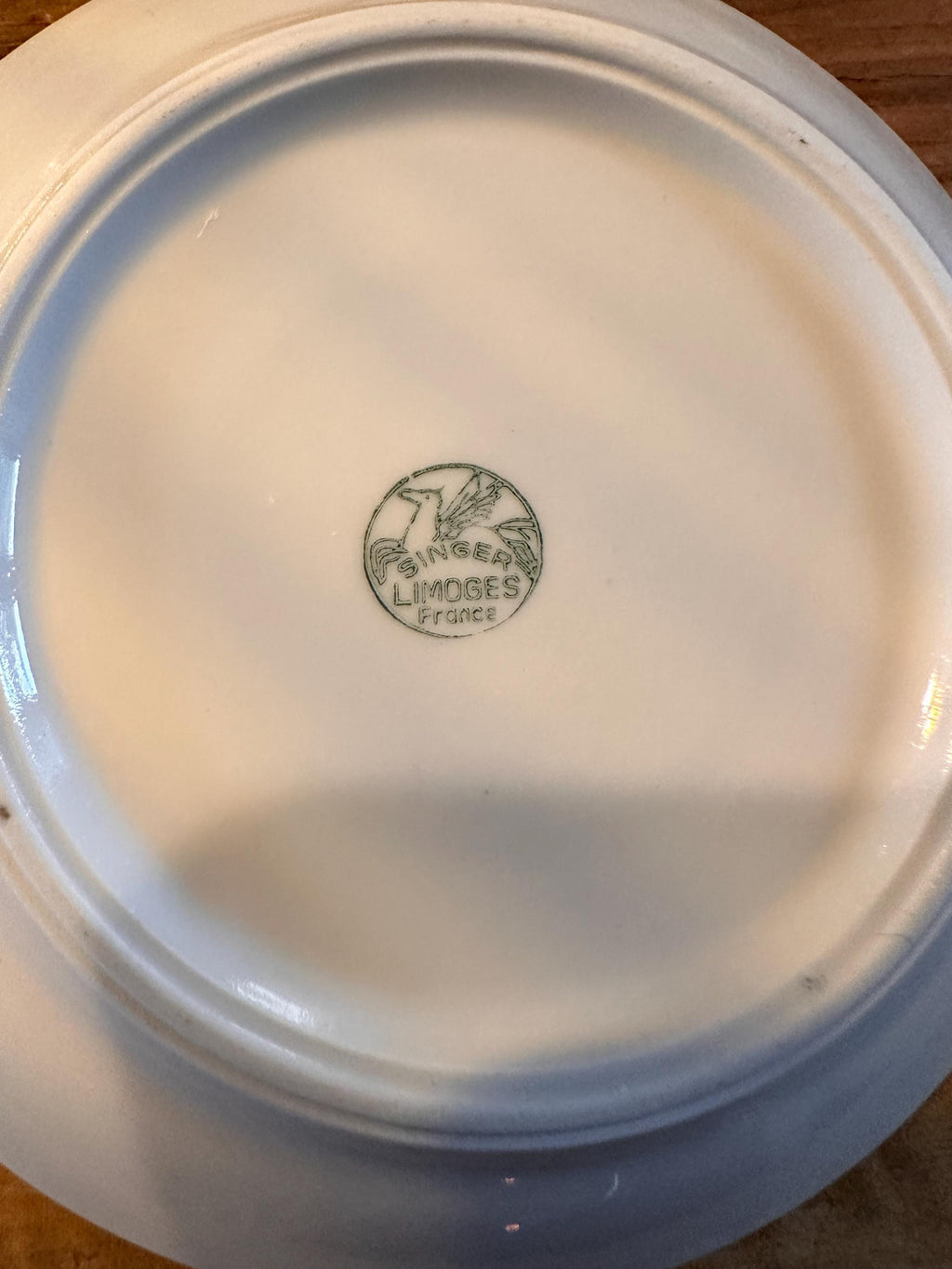 Lot de 4 Coupelles en Porcelaine de Limoges "Singer", Décor Laurier Doré