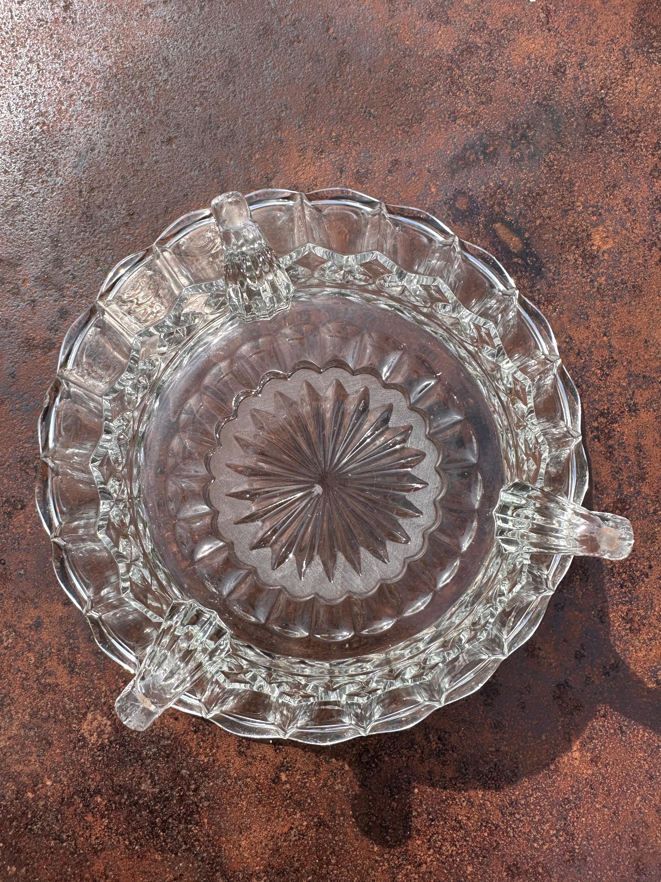 Coupe à fruits tripode en verre vintage – Design rétro