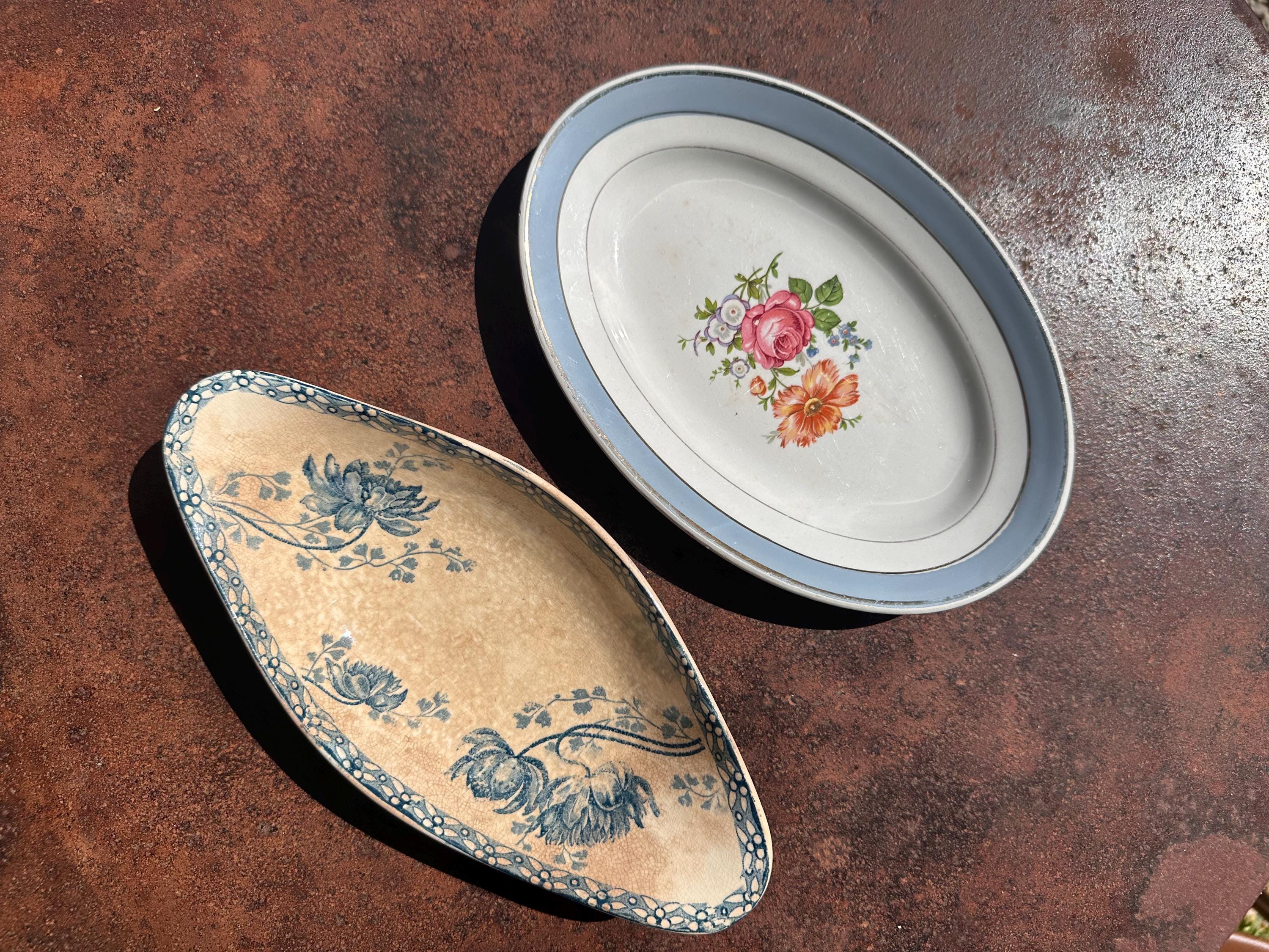Duo de Raviers Vintage Sarreguemines "Royat" et Lunéville K&G "Versailles"