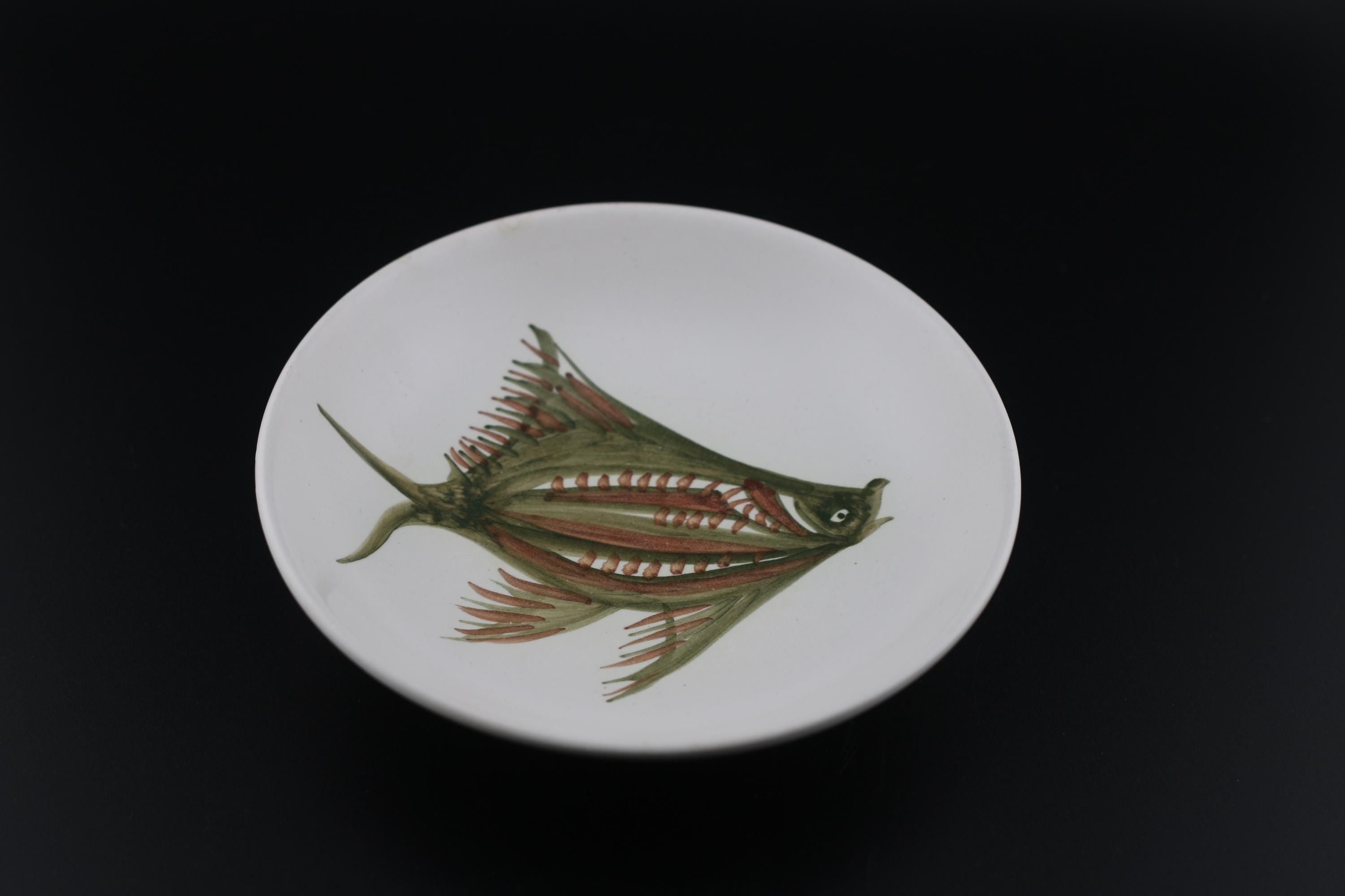 Lot de 2 Coupelles Quimper Signées Paul Piclet, Décor Poisson Stylisé