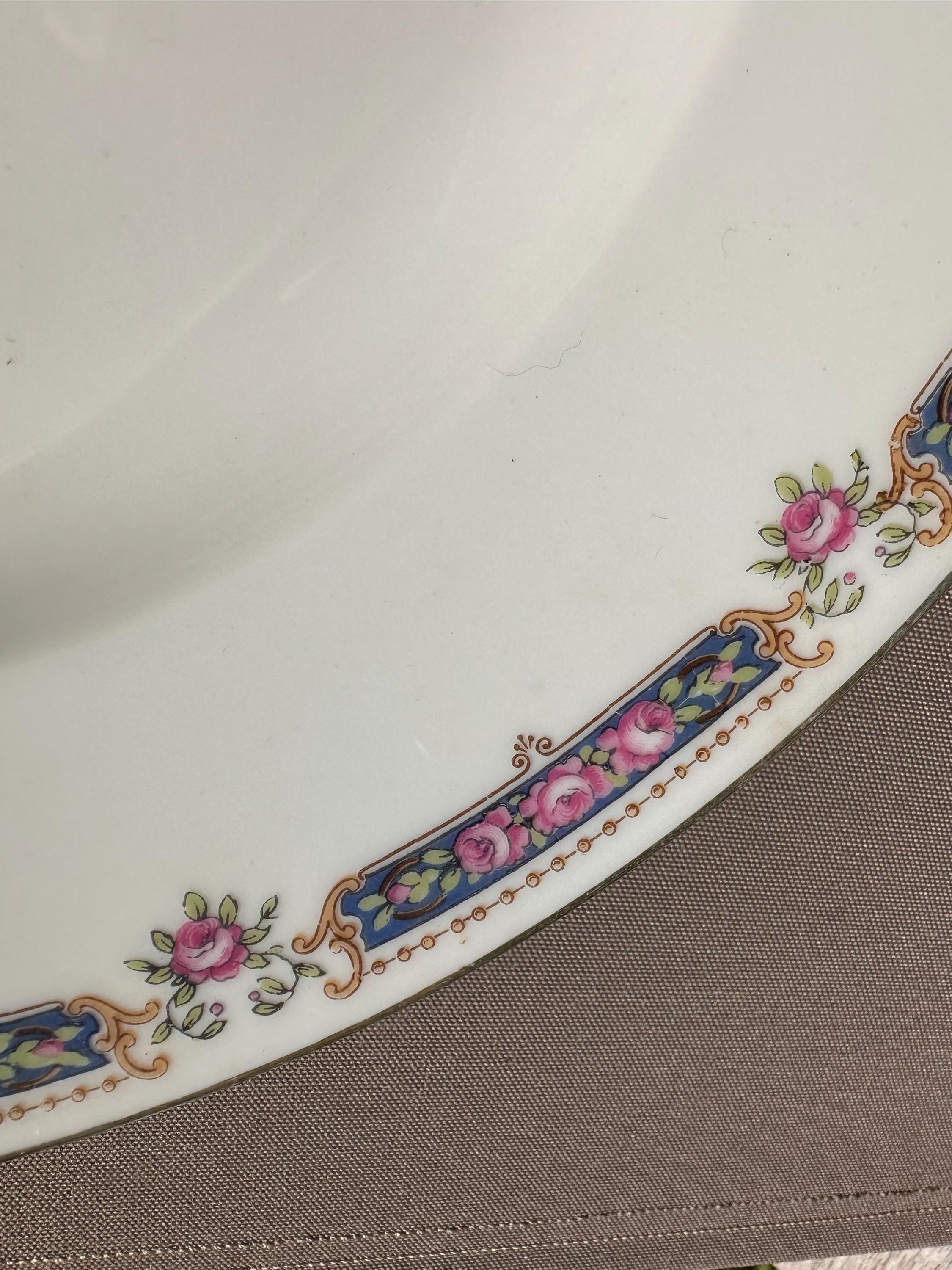 Bernardaud Limoges large rimmed serving dish – Antique porcelain
