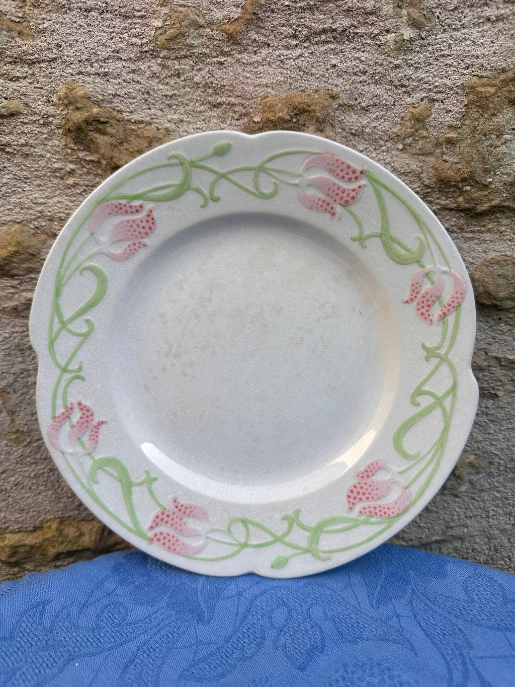 Lot de 3 Assiettes Sarreguemines "Tircis" – Faïence U&C Art Nouveau