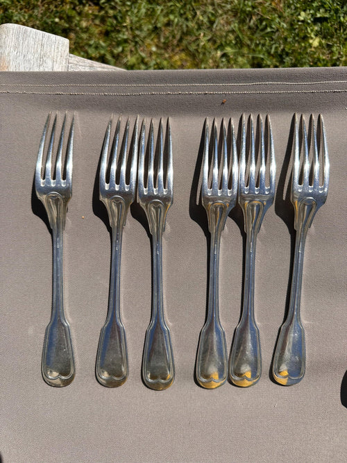 6 silver-plated forks Gabriel Gay Grenoble – Filet pattern