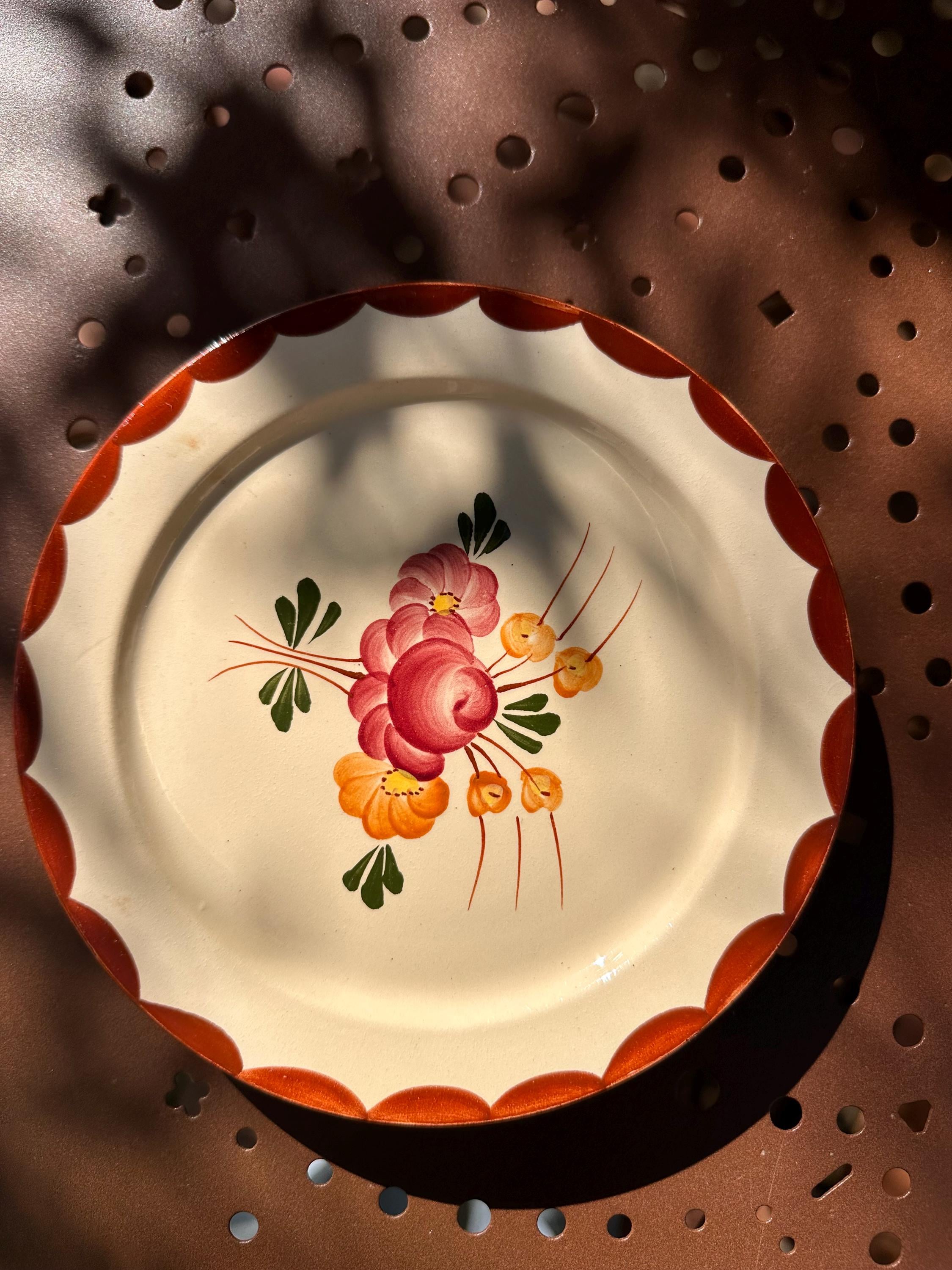 Set of 8 Longchamp "Tout à la Main" Plates – Vintage Hand-Painted Earthenware