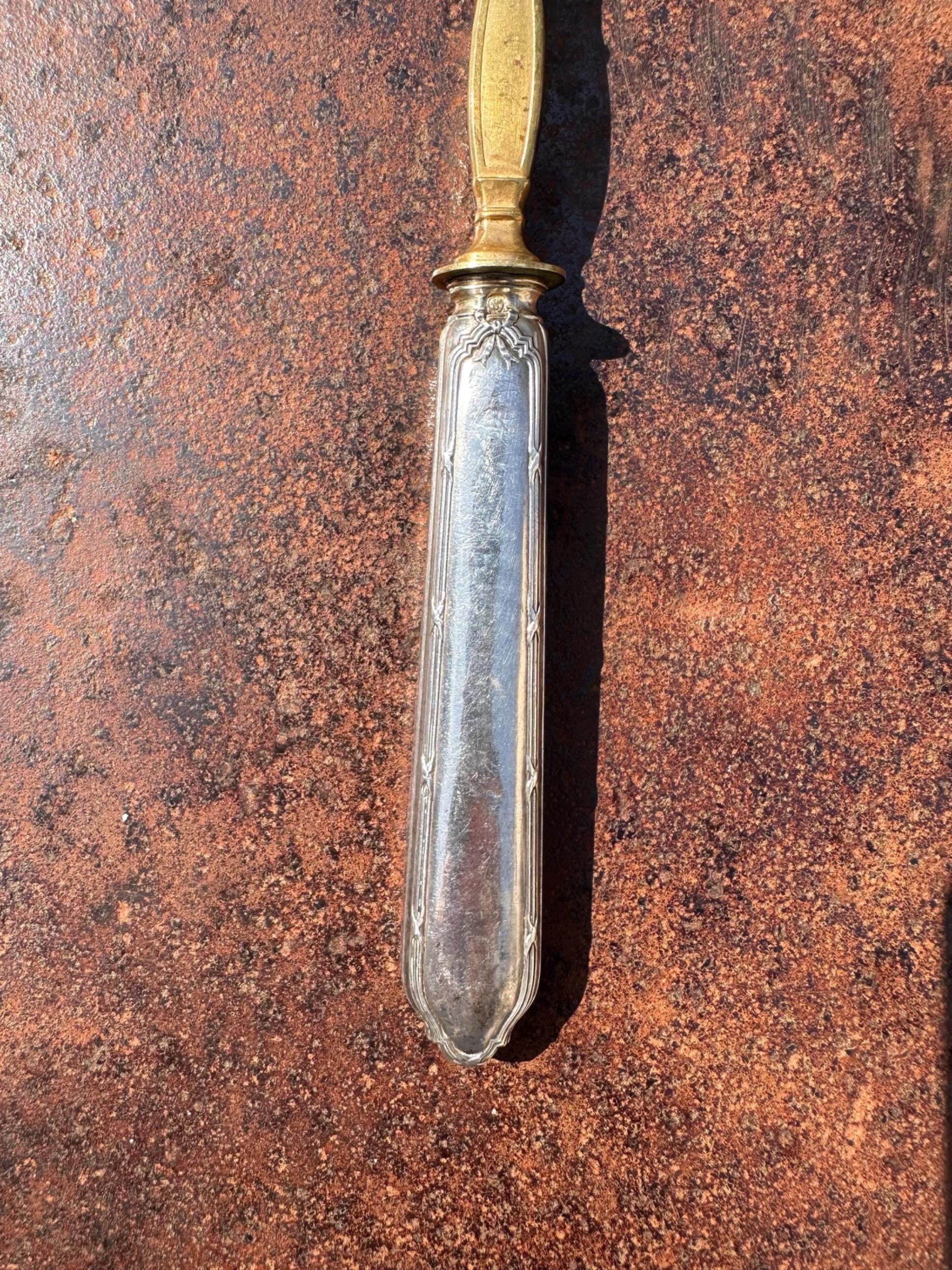 Pelle à glace ancienne en argent et vermeil Hénin & Cie – Style Louis XVI
