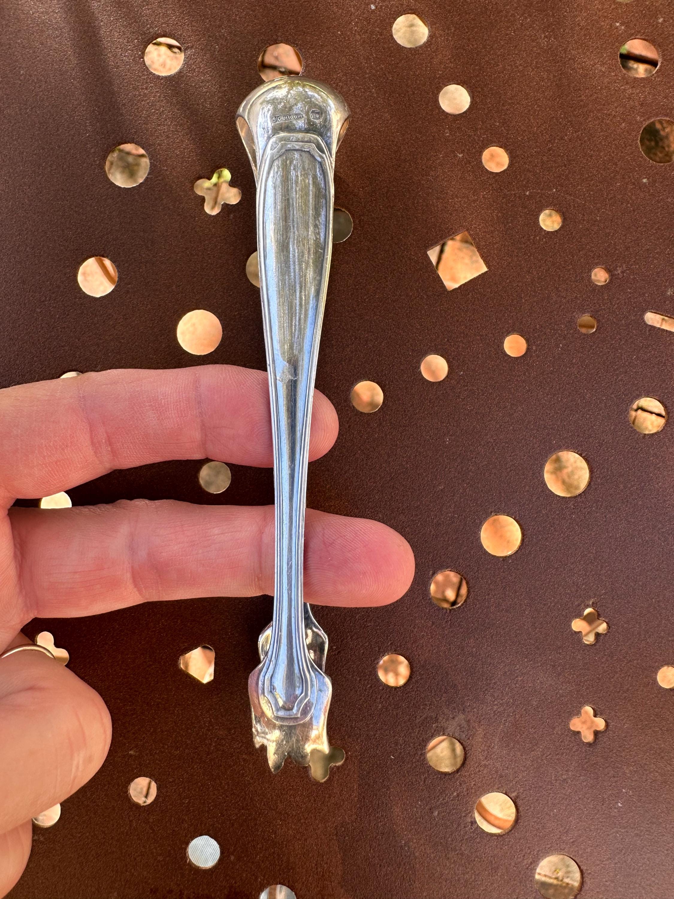 Pince à sucre en métal argenté Gundart – Style rétro