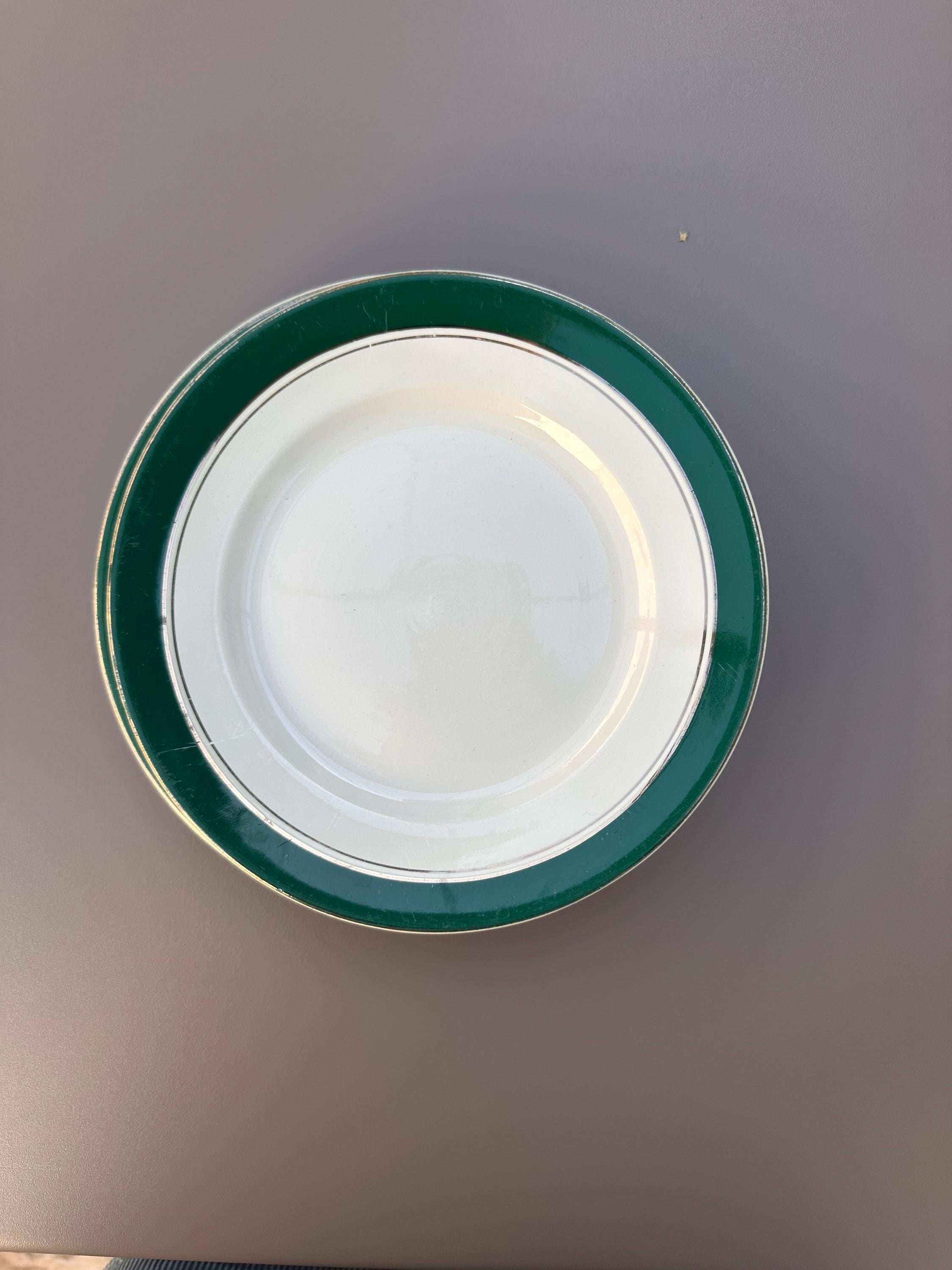 assiettes à dessert anciennes Digoin & Sarreguemines – Modèle Savoie lot de 9